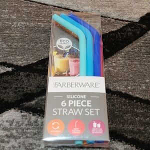 FARBERWARE MUITI-COLOR 6-PIECE SILICONE STRAW SET